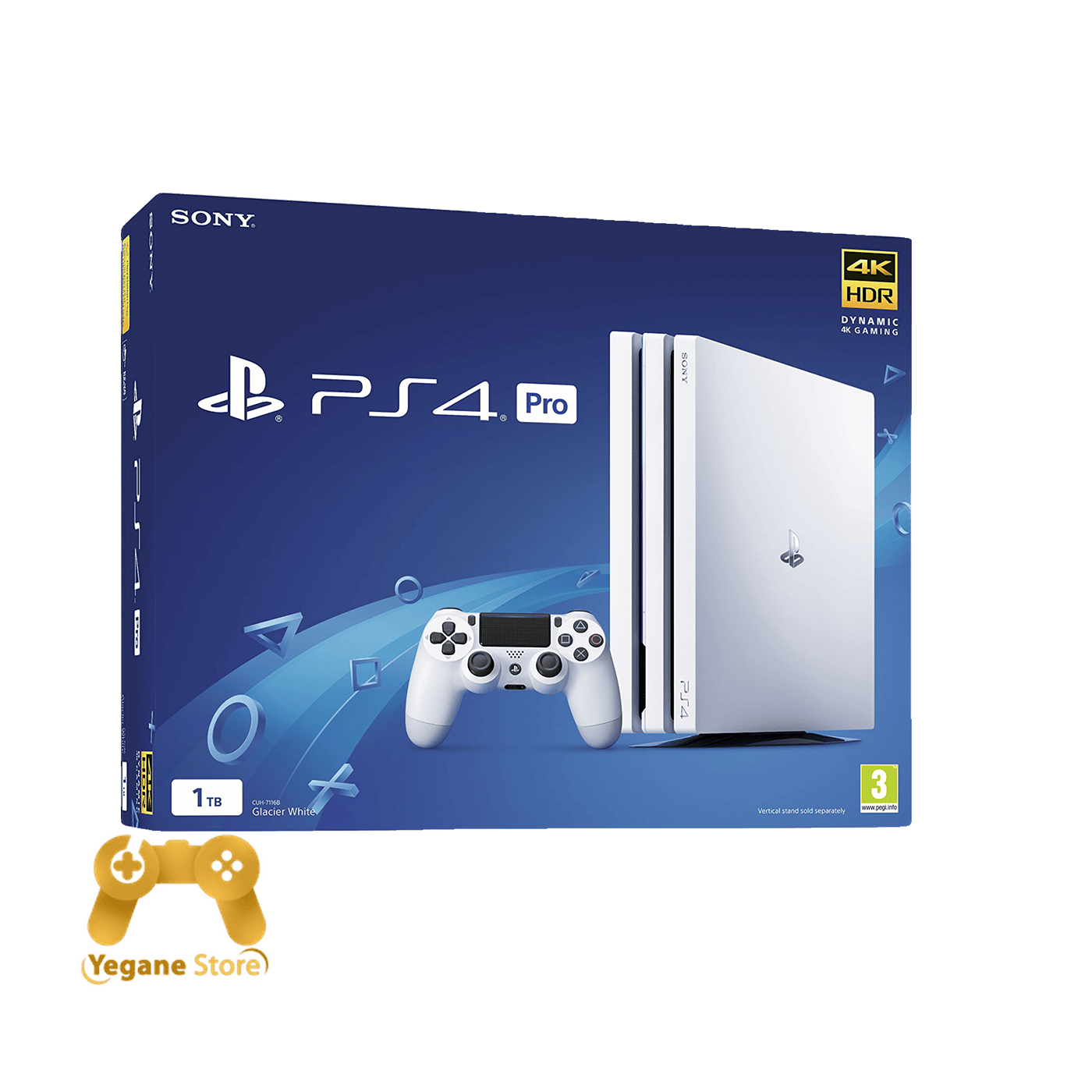 کنسول PlayStation4 pro،سفید هارد 1 ترابایت، سفارش اروپا CUH-7216B