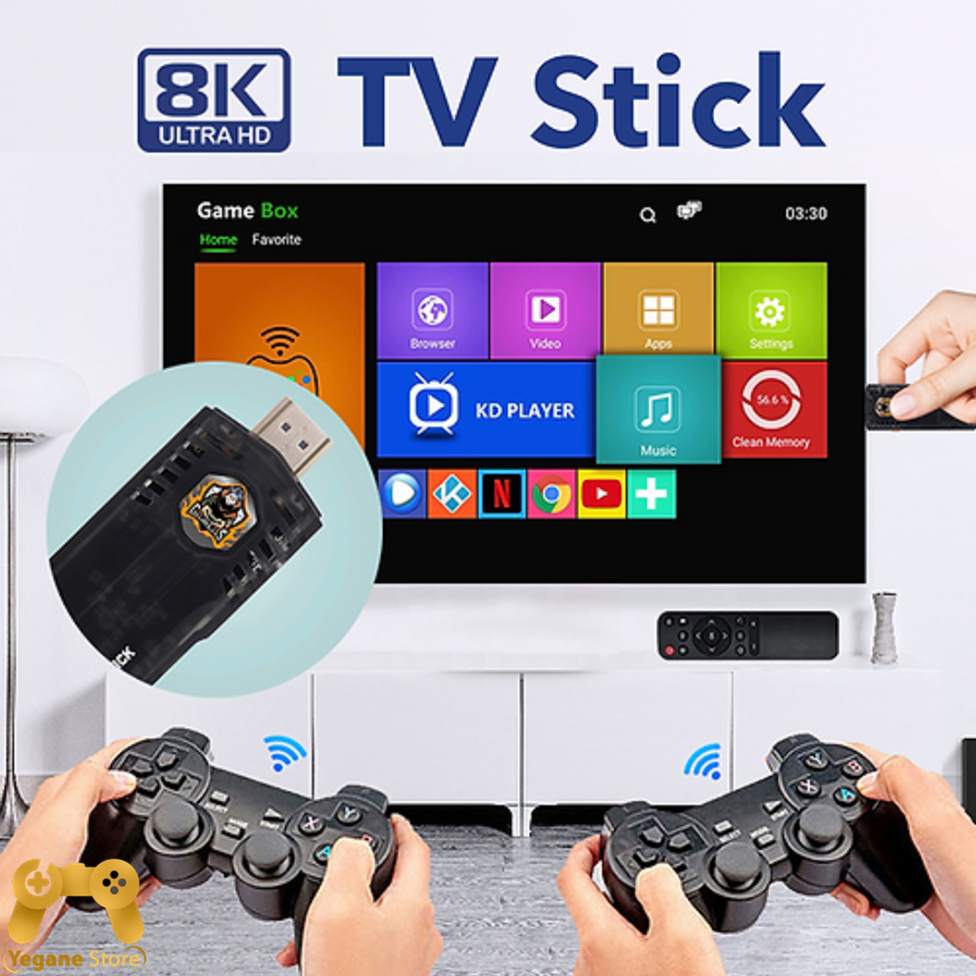 خرید کنسول بازی + اندروید باکس مدل Game Box 8K Ultra HD ظرفیت 64 گیگ